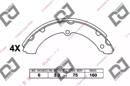 Комлект тормозных накладок DJ PARTS BS1202